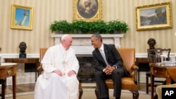 Папа Франциск и президент США Барак Обама. Белый дом. Вашингтон. 23сентября 2015 г.
