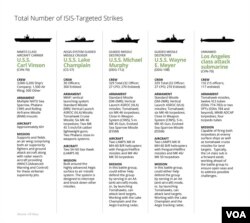 The major ships that comprise the strike group accompanying the aircraft carrier U.S.S. Carl Vinson to the waters off South (and North) Korea.