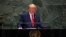 Le président américain Donald Trump prend la parole lors de la 74e session de l'Assemblée générale des Nations Unies au siège de l'ONU à New York, le 24 septembre 2019.