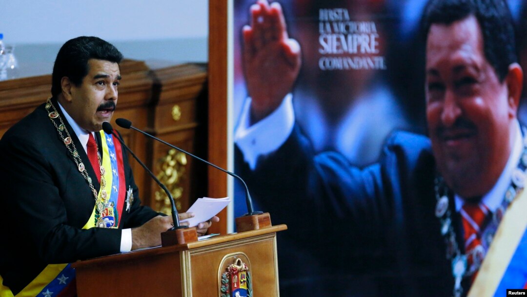 FILE - Venezuela's President Nicolas Maduro delivers his annual State of the Nation address at the National Assembly in Caracas, January 2015.