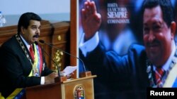 FILE - Venezuela's President Nicolas Maduro delivers his annual State of the Nation address at the National Assembly in Caracas, January 2015.