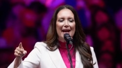 FILE - Brooke Rollins speaks during a campaign rally at Madison Square Garden in New York, Oct. 27, 2024. Rollins chaired the Domestic Policy Council during Trump's first term, and is the president-elect's choice to be the next agriculture secretary. 