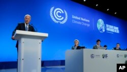  ရာသီဥတုပြောင်းလဲမှုဆိုင်ရာ COP26 ညီလာခံမှအမေရိကန်သမ္မတ Biden (နိုဝင်ဘာ ၂၊ ၂၀၂၁)