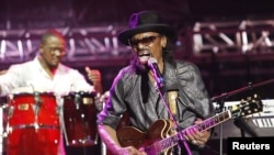 Guitarist Chuck Brown of the U.S. performs on the final day of the 20th St. Lucia Jazz Festival at Pigeon Island. (File Photo - May 8, 2011) 