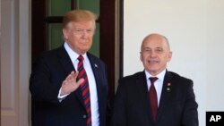 Presiden AS Donald Trump menerima Presiden Swiss Ueli Maurer di Gedung Putih, Kamis (16/5). 