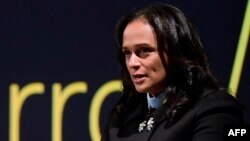 FILE - Angolan businesswoman Isabel dos Santos delivers a speech during the start of the new EFACEC Portuguese corporation's electric mobility industrial unit, Feb. 5, 2018 in Maia.