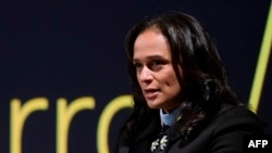FILE - Angolan businesswoman Isabel dos Santos delivers a speech during the start of the new EFACEC Portuguese corporation's electric mobility industrial unit in Maia, Feb. 5, 2018.