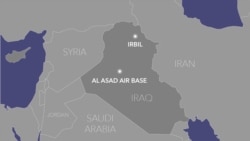 Mapa das bases militares atacadas no Iraque, pelo Irão