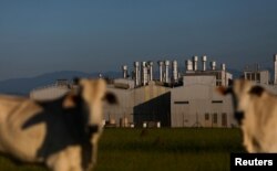 FILE - A view of the General Motors plant is seen in Sao Jose dos Campos, Brazil, Jan. 22, 2019.