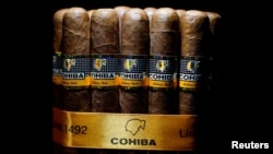 Cohiba cigars are seen on display at the 19th Habanos Festival in Havana, Cuba, Feb. 27, 2017. 