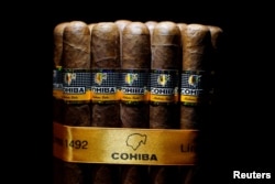 Cohiba cigars are seen on display at the 19th Habanos Festival in Havana, Cuba, Feb. 27, 2017.