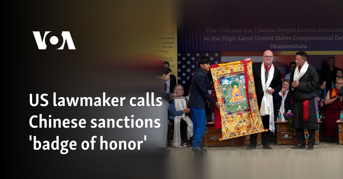 US lawmaker calls Chinese sanctions 'badge of honor'
