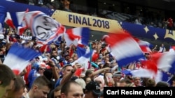 Les supporters français lors de la finale du Mondial entre la France et la Croatie, Russie, le 15 juillet 2018 