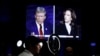 ARCHIVO - Miembros de los medios de comunicación usan una pantalla para ver el debate presidencial entre el expresidente republicano Donald Trump y la vicepresidenta demócrata Kamala Harris en Filadelfia, Pensilvania, EEUU, el 10 de septiembre de 2024