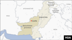 A map of Pakistan showing Baluchistan province.