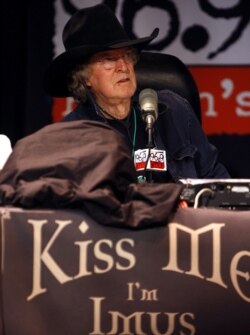 FILE - Radio talk show host Don Imus hosts his 10th annual "Kiss Me, I'm Imus" St. Patricks Day show via WTKK-FM, March 17, 2009, in Boston.