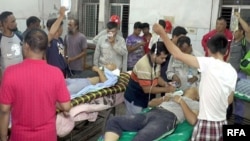 Chinese power plant workers injured in a fight with Bangladeshi work mates are treated at Sher-e-Bangla Medical College Hospital in Barisal, Bangladesh, June 19, 2019. (Photo: RFA)