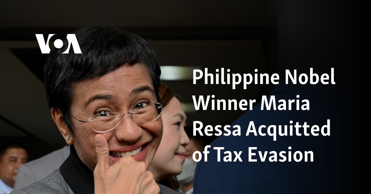 Philippine Journalist And Nobel Winner Maria Ressa Acquitted In Tax ...