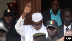 FILES - Former Chadian President Hissene Habre outside Dakar court, July 02, 2013. Habre died Aug. 24, 2021, at the age of 79 in Senegal, where he was sentenced to life imprisonment in 2016 for crimes against humanity.