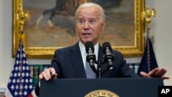 Le président Joe Biden s'exprime dans la Roosevelt Room de la Maison Blanche, le 30 juin 2023, à Washington.