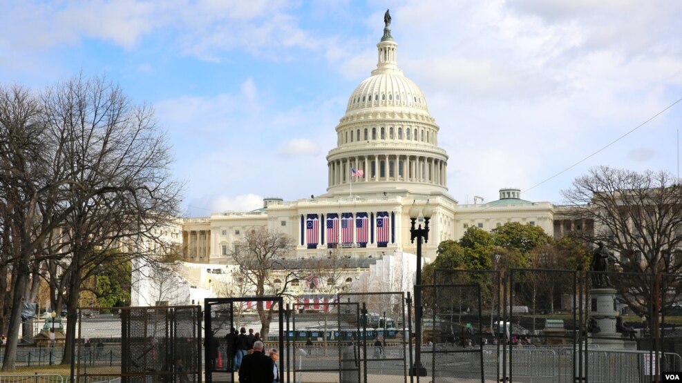 Hàng rào an ninh quanh Điện Capitol, nơi sắp diễn ra lễ tuyên thệ nhậm chức Tổng thống Mỹ, 18/1/2017.
