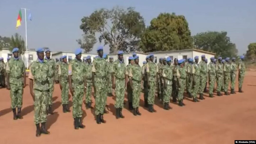 Cameroon troops at the U.N. MINUSCA base in Bossangoa, Central African Republic, Dec. 27, 2018. Cameroon has announced new troop deployments to keep fighting in C.A.R. from spilling across the border.