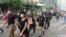 Protesters march near Union Square in New York City on June 2, 2020.
