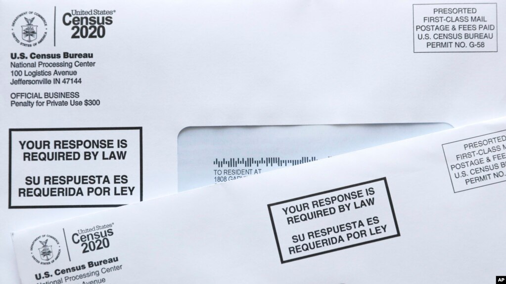 资料照片:来自美国人口普查局的表格通过邮寄抵达佛罗里达州奥兰多的一户人家。(2020年3月24日)(photo:VOA)