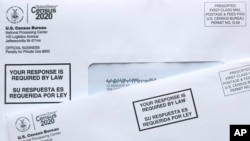 资料照片:来自美国人口普查局的表格通过邮寄抵达佛罗里达州奥兰多的一户人家。(2020年3月24日)