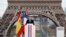 French President Emmanuel Macron delivers his speech during a ceremony to honor victims of terror attacks in Europe, at the Trocadero in Paris, March 11, 2020. 
