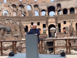 Diego Della Valle, who funded the works at the Colosseum. (Sabina Castelfranco/VOA)