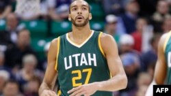 Rudy Gobert des Utah Jazz, Salt Lake City, le 6 mars 2017