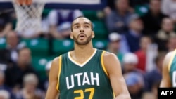 Rudy Gobert des Utah Jazz, Salt Lake City, le 6 mars 2017