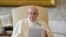 Pope Francis delivers his weekly general audience from the library in the Apostolic Palace at the Vatican, Nov. 11, 2020. (Vatican Media/Handout)