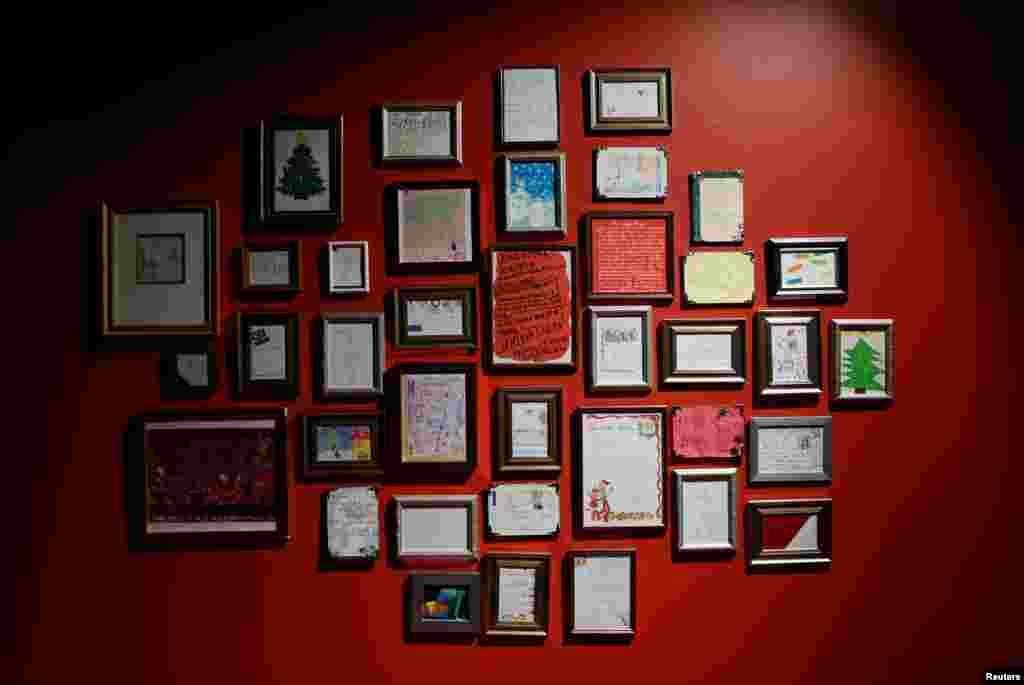Letters are also displayed at the Santa Clause Office.