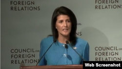 U.S. Permanent Representative to the UN Ambassador Nikki Haley at the Council on Foreign Relations