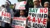 Ratusan Orang Lakukan Protes di Depan Kedutaan AS di Jakarta