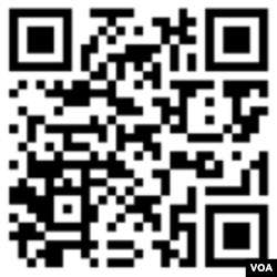 When your phone camera reads a QR code, it takes you to a website, image, video or anything you want to share. This one will take you to the VOA Learning English website.