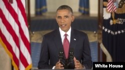 Barack Obama discursando sobre estratégia para combater o grupo terrorista ISIL