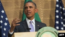 Le président Barack Obama prononce un discours au siège de l'Union africaine à Addis Ababa, le 28 juillet 2015.