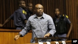 Nigerian terror suspect Henry Okah, in court in Johannesburg, January 21, 2013. 