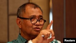 Ketua Komisi Pemberantasa Korupsi, Agus Rahardjo memberikan keterangan kepada media di Jakarta, 15 Maret 2017.
