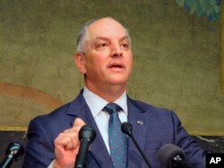 FILE - Louisiana Gov. John Bel Edwards is pictured in Baton Rouge, Sept. 20, 2018.