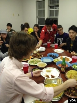 A "reunion dinner" with friends at college