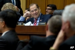 House Judiciary Committee Chairman Rep. Jerrold Nadler, D-NY, speaks during a House Judiciary Committee debate to subpoena Acting Attorney General Matthew Whitaker, on Capitol Hill in Washington, Feb. 7, 2019.