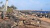 This photo provided by Broadcom Broadcasting shows a damaged area in Nuku’alofa, Tonga, Jan. 20, 2022, after Saturday's volcanic eruption near the Pacific archipelago. 