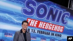 Jim Carrey saat menghadiri pemutaran perdana film 'Sonic the Hedgehog' di Berlin, Jerman, 28 Januari 2020. (Foto: dok).