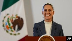 ARCHIVO - Claudia Sheinbaum, presidenta mexicana, habla a la prensa en el palacio de gobierno en Ciudad de México, el 2 de octubre de 2024.