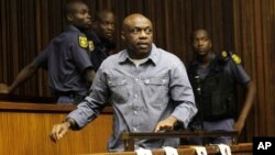 Nigerian terror suspect Henry Okah, in court in Johannesburg, January 21, 2013. 