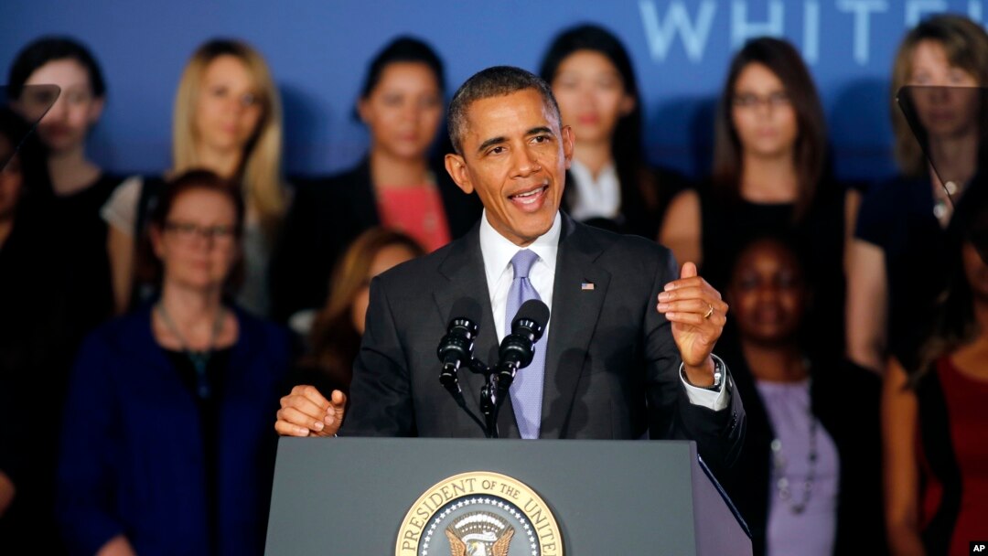 President Barack Obama speaks during his visit to Valencia College in Orlando, Florida, March 20, 2014. 